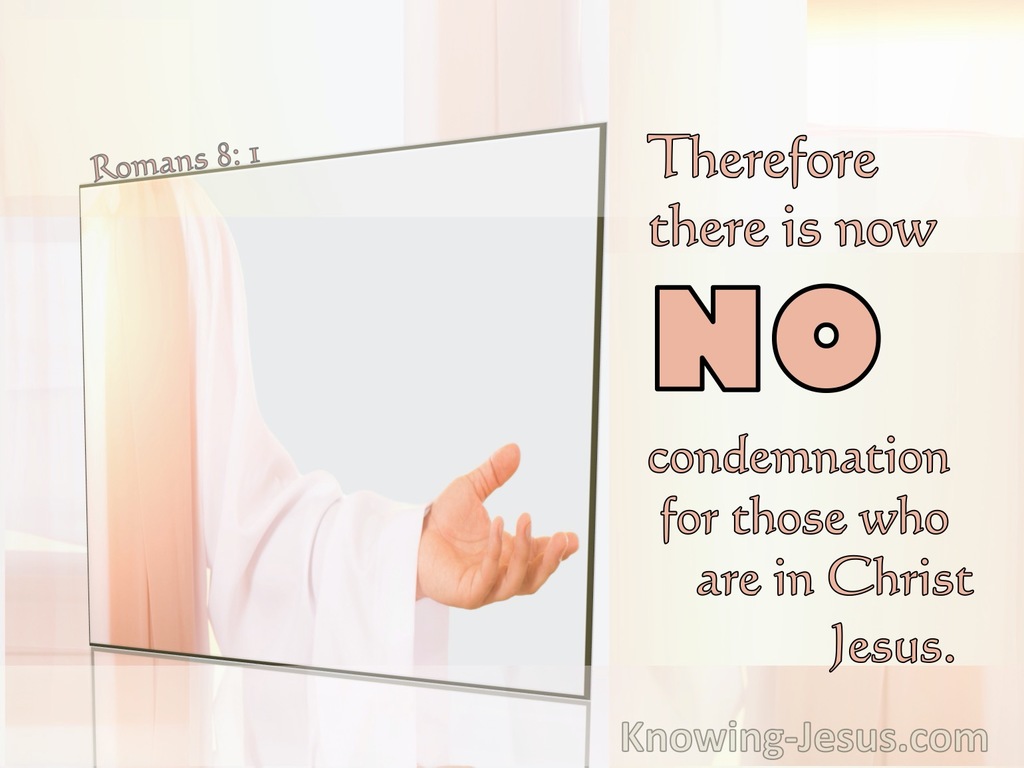 Romans 8:1 There Is No Condemnation In Christ Jesus (orange)
